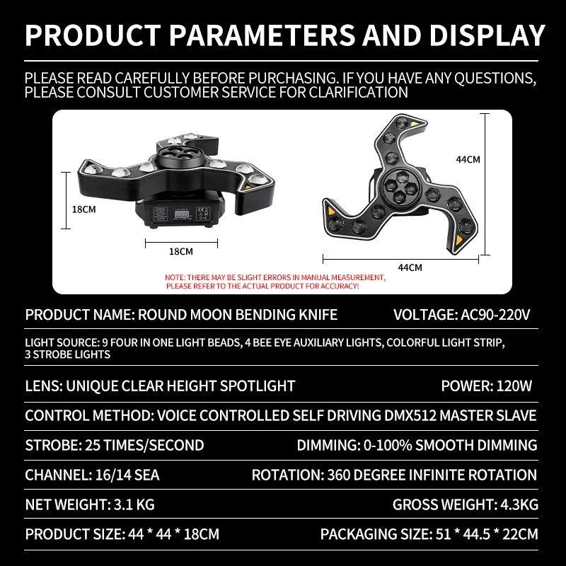 New Design RGBW Disco Moving Head Beam Light Led 4in1 120W Rotating Strobe Lamp DJ Party DMX512 Beam Light for Club Stage Bar