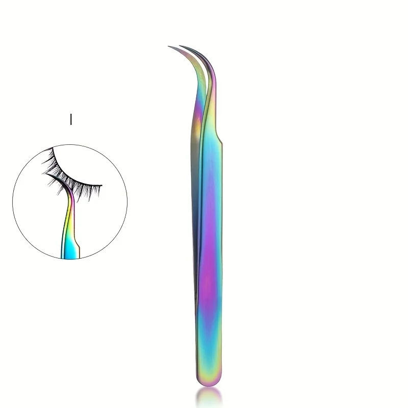 مجموعة ملاقط الرموش عالية الدقة من الفولاذ المقاوم للصدأ ملقط الرموش الملون لتطبيق لا تشوبه شائبة وتهيأ الحاجب هدية الكريسماس