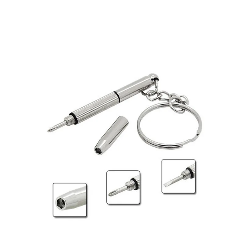 Portable Mini Screwdriver Key Hanger Function 3-in-1 Maintenance Tool Slotted Screwdriver Cross Screwdriver Allen Key