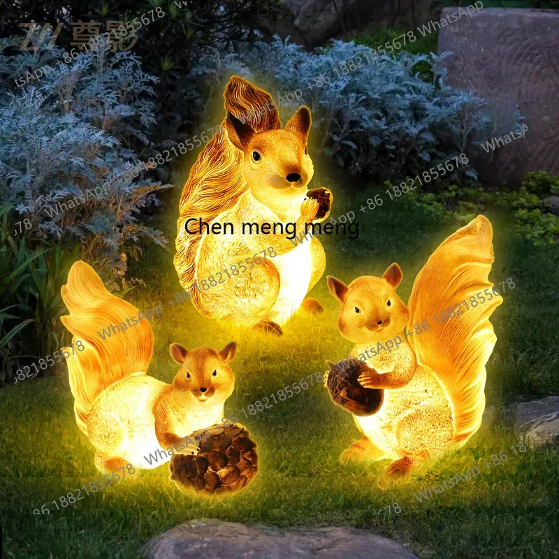 Solar cartoon animal light Garden modeling Garden decoration light Glowing resin  Outdoor light