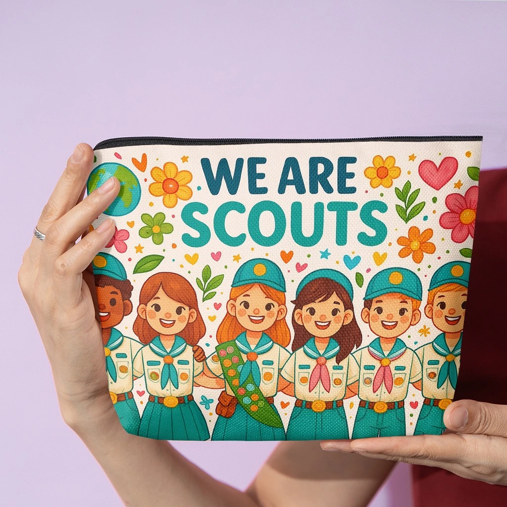 Cosmetic Bag 1pc, We Are Scouts, Stylish Zippered Wallets, Work Snack Bags, Skincare Product Organizers