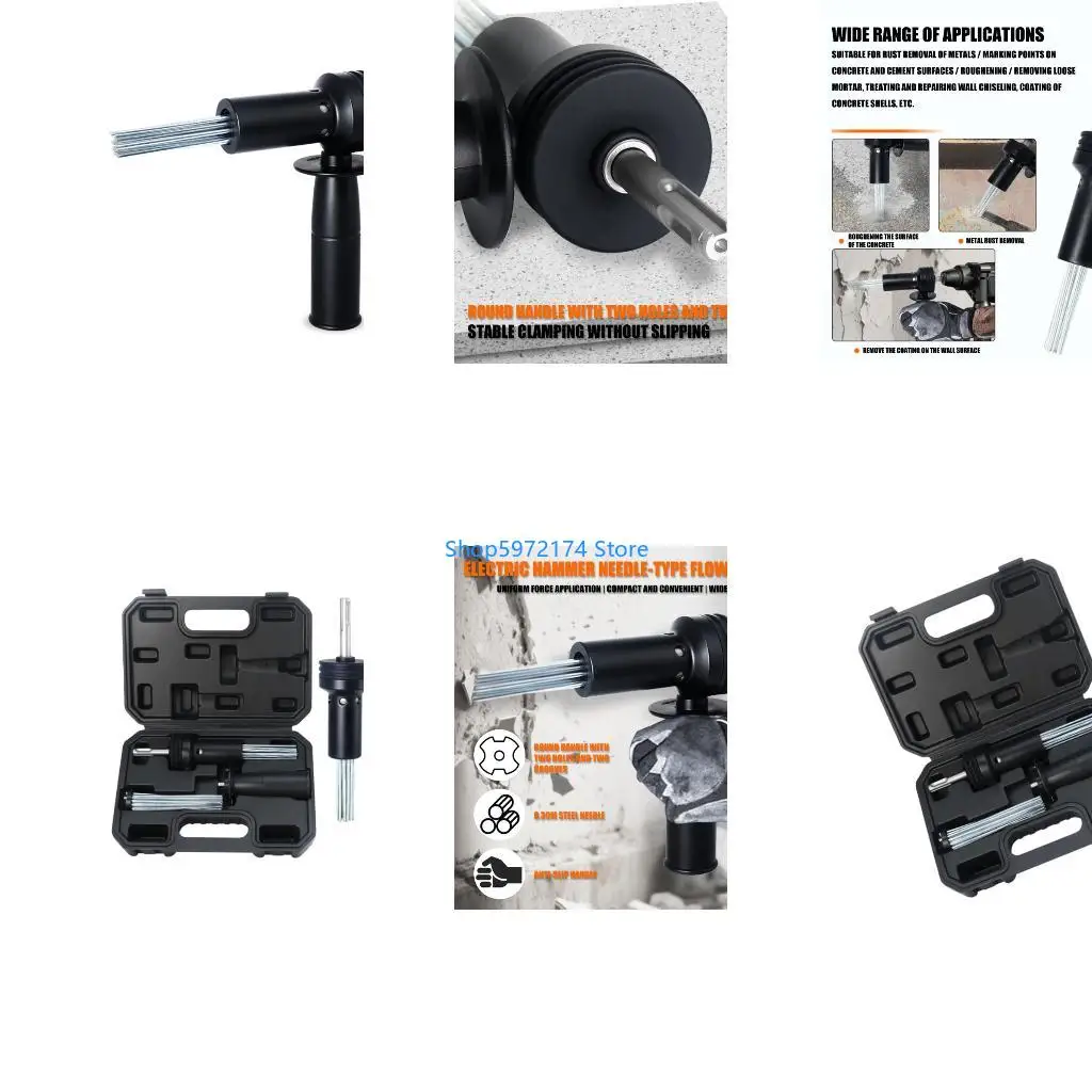 Y3NB 1 Piece Universal Needle Scalers Tool for Efficient Rusts Removal Deburring and Concrete Surfaces Preparation Hammer Drill