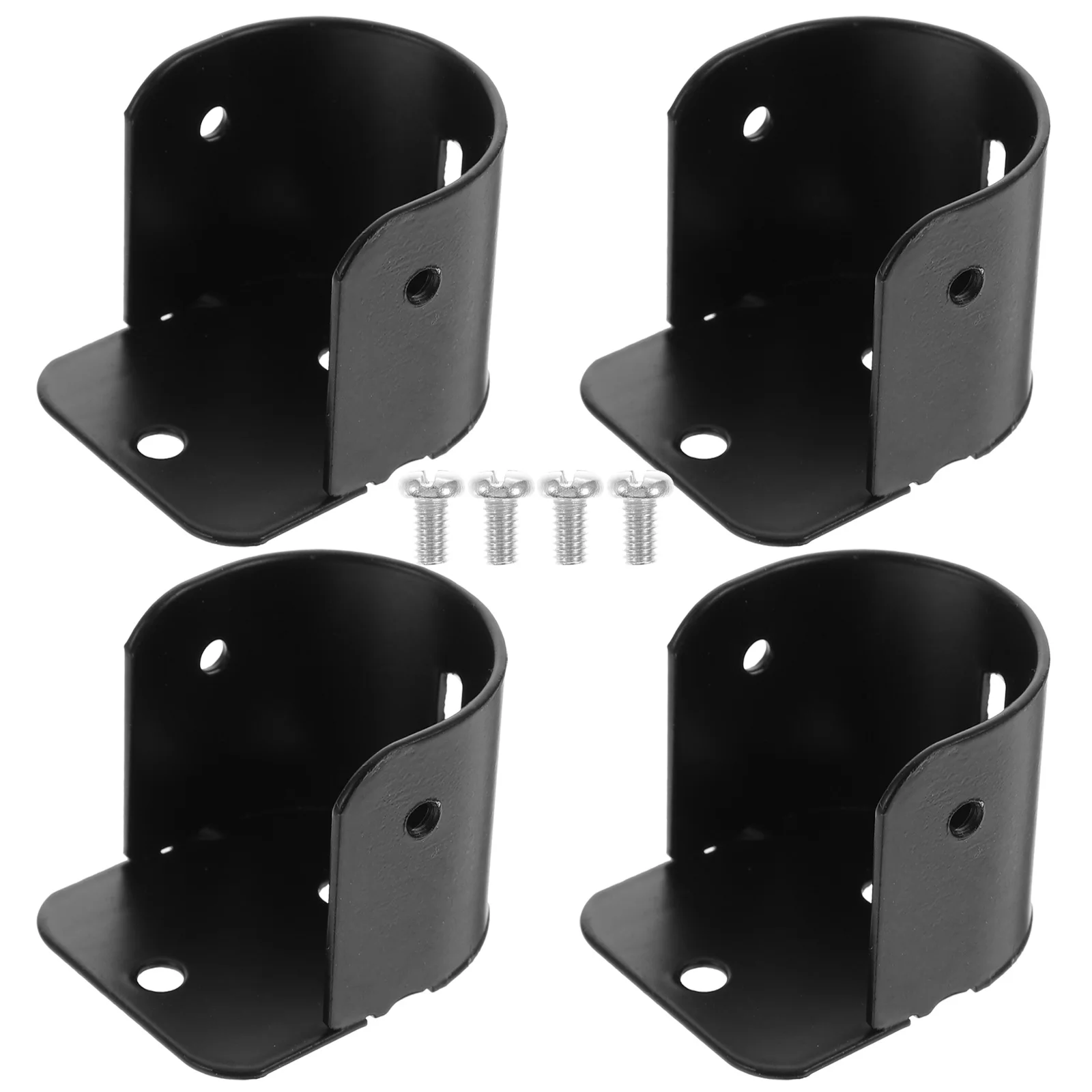 

4 Pcs Black Mounting Curtain Rod Flange Code Pipe Holder Bracket Support Wardrobe Accessories Bathroom Hardware