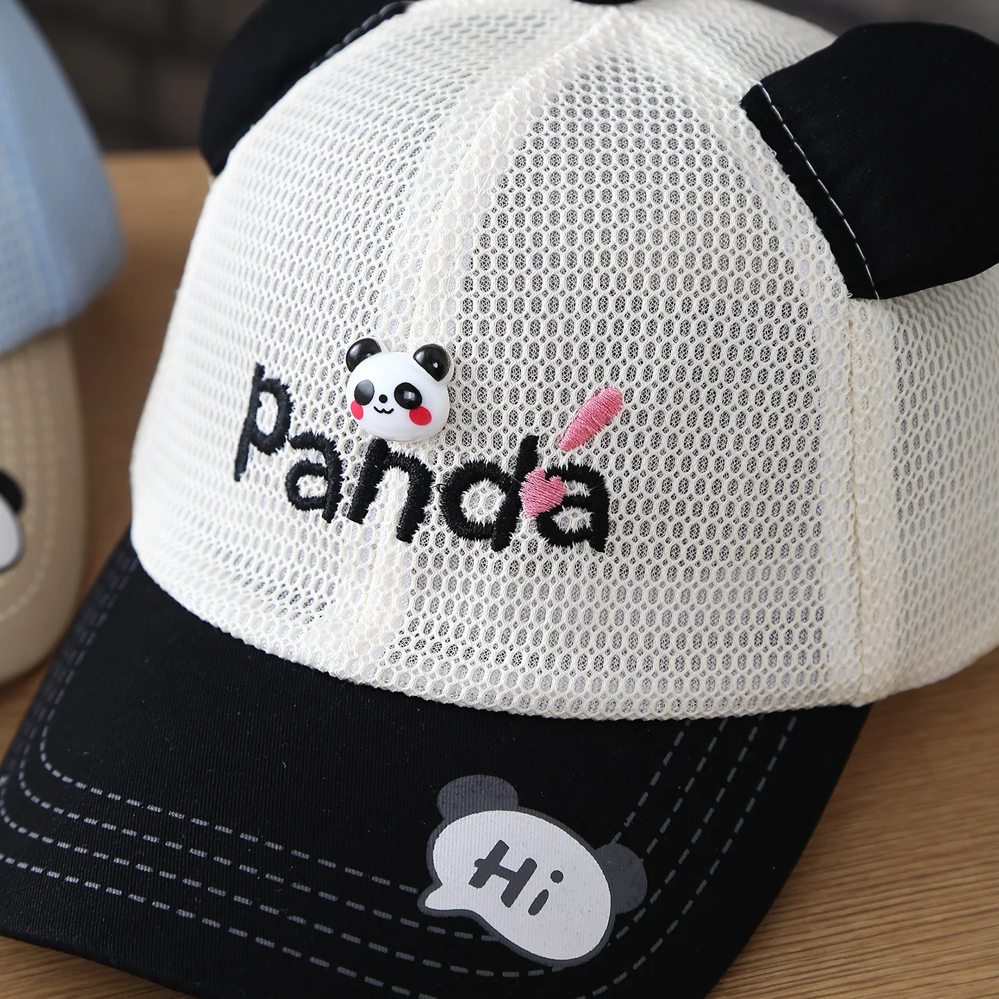 Baby Hat, Soft and Cute, with Embroidered Panda Design. Breathable Baseball Cap with No Brim and Available Worldwide. view 6