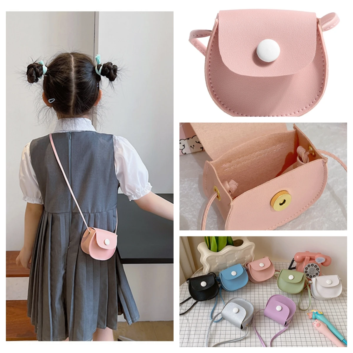 

Сумки через плечо для девочек ярких цветов, милая сумка на плечо с пряжкой, детская маленькая сумочка, детские кошельки и сумки, сумки из искусственной кожи