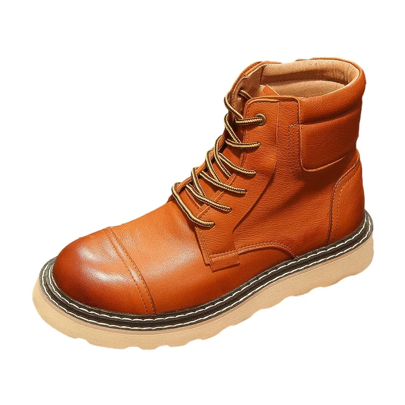 Retro Winter Shoes Men Boots Desert High Top Boot Casual Vintage Street Cool Shoe Winter Brown Leather Shoes