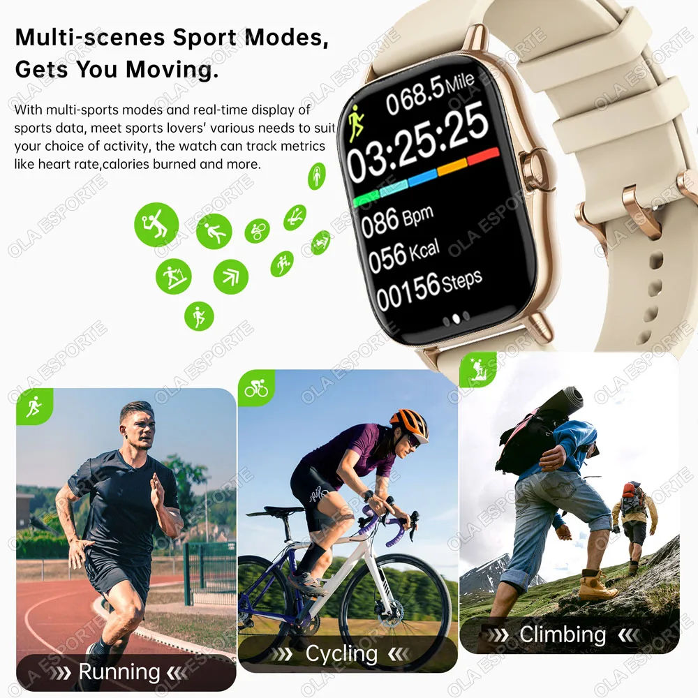 Smart Watch Men Women 1.83 Inch For Xiaomi Smart Island SMS Reminder Fitness Smartwatch BT Calls Digital Smarthwhatch Gifts 2024