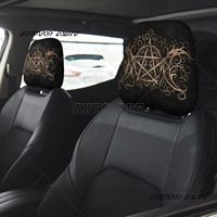 2 Pcs Triple Moon Goddess Pentagram Wiccan Car Headrest Cover Universal Car Headrest Protector Soft Breathable Fit Most Sedan