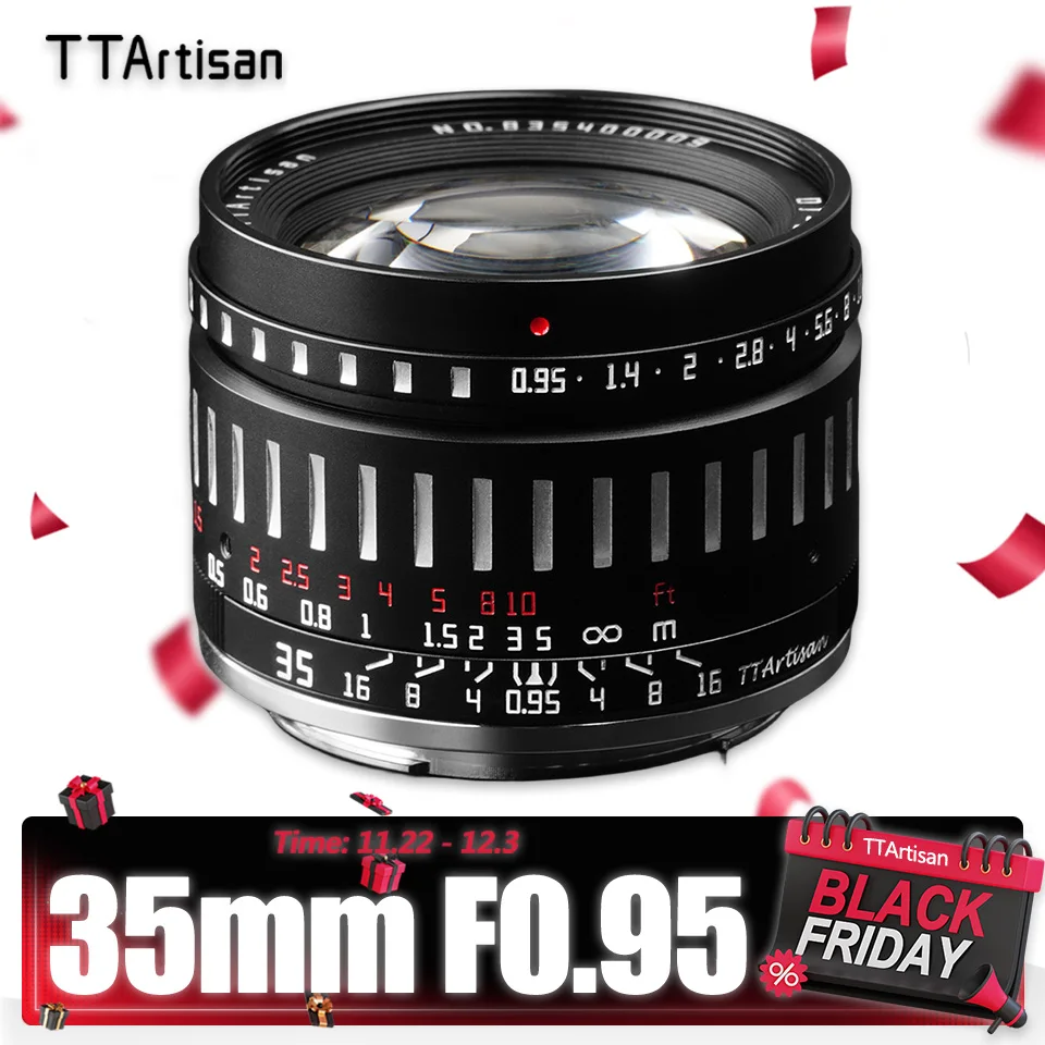 TTArtisan APS-C 35mm F0.95 Super Large Aperture MF Camera Lens for Portrait Fujifilm XF Sony E Canon EOS R Nikon Z Sigma L Mount