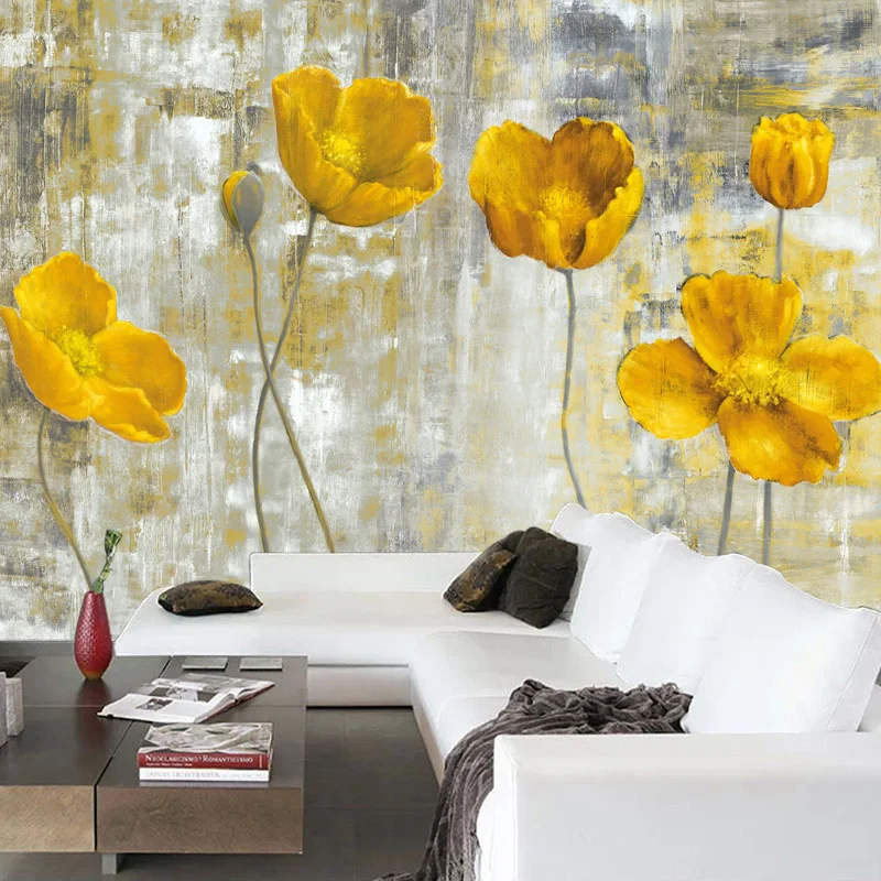 Customized products Wallpaper European Style Retro Abstract Flower Mural Art Living room TV background wall Bedroom oil painting