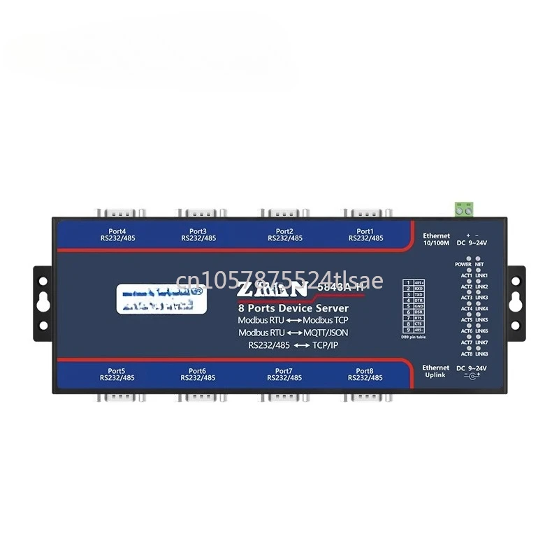 8 خادم تسلسلي 8 RS485/232/422 متعدد المسلسل إلى بوابة إيثرنت Modbus MQTT/JSON وحدة RTU إلى TCP الاتصالات الصناعية