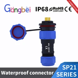 SP21 Series Aviation Male/Female Plug Socket IP68 Waterproof Connector Back Nut Female Jack SP2110P SP2111S SP2112S