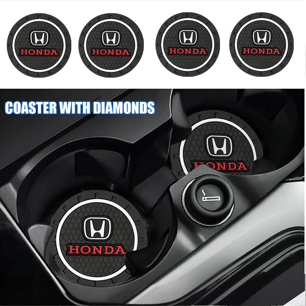 1/2 шт. силиконовая противоскользящая накладка, держатель для стакана с водой, коврики для напитков, автомобильные подставки для Honda Mugen Typer ACCORD Civic Airwave Avancier FK8