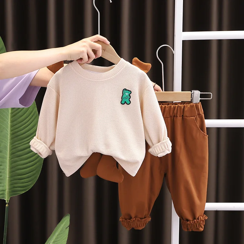 

Children's Clothing Boys Outfit Set Clothes for Baby Boy Casual Cartoon O-neck Pullover Long Sleeve T-shirts and Pants Kids Suit