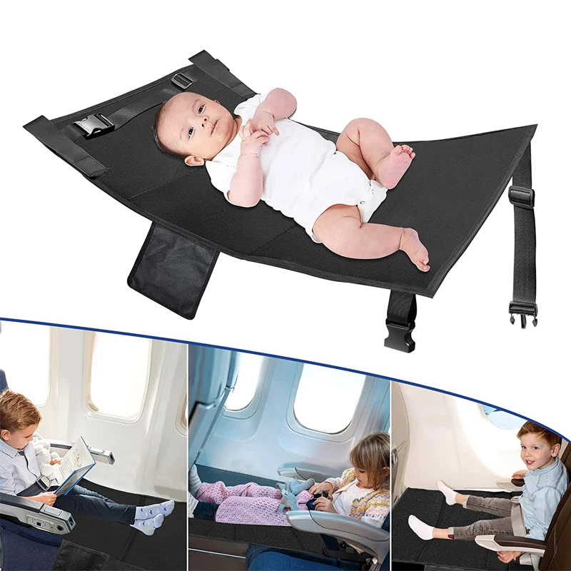 Cama de avión de viaje para niños, pedales portátiles para bebés, reposapiés, hamaca para vuelos, extensor de asiento, accesorio de viaje para bebés