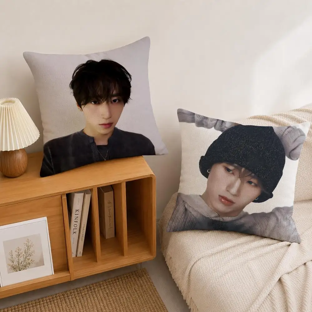K-pop Xu Fengfan Cushion Cover Natural Linen Pillowcase Set, All-in-One Decor for Sofa, Bedroom & Chair