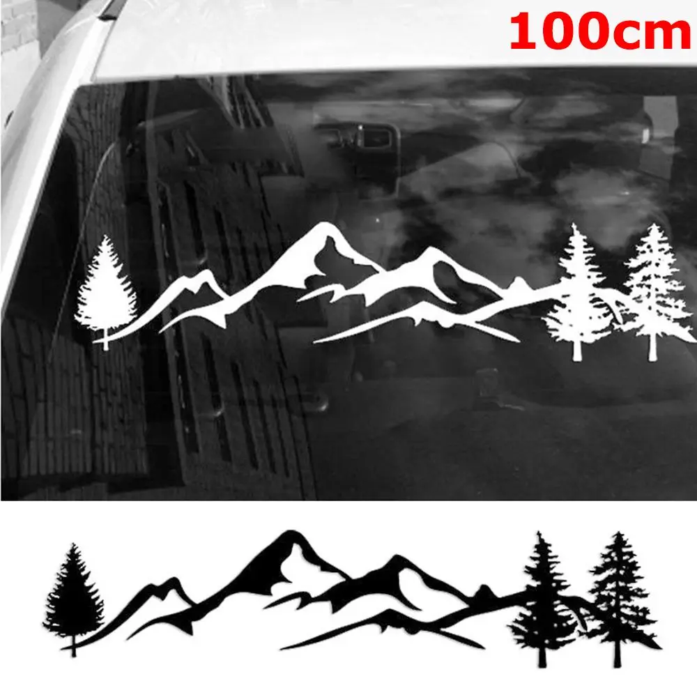 

100cm Tree Mountain Car Decor PET Sticker Auto Decal For SUV RV Camper Offroad