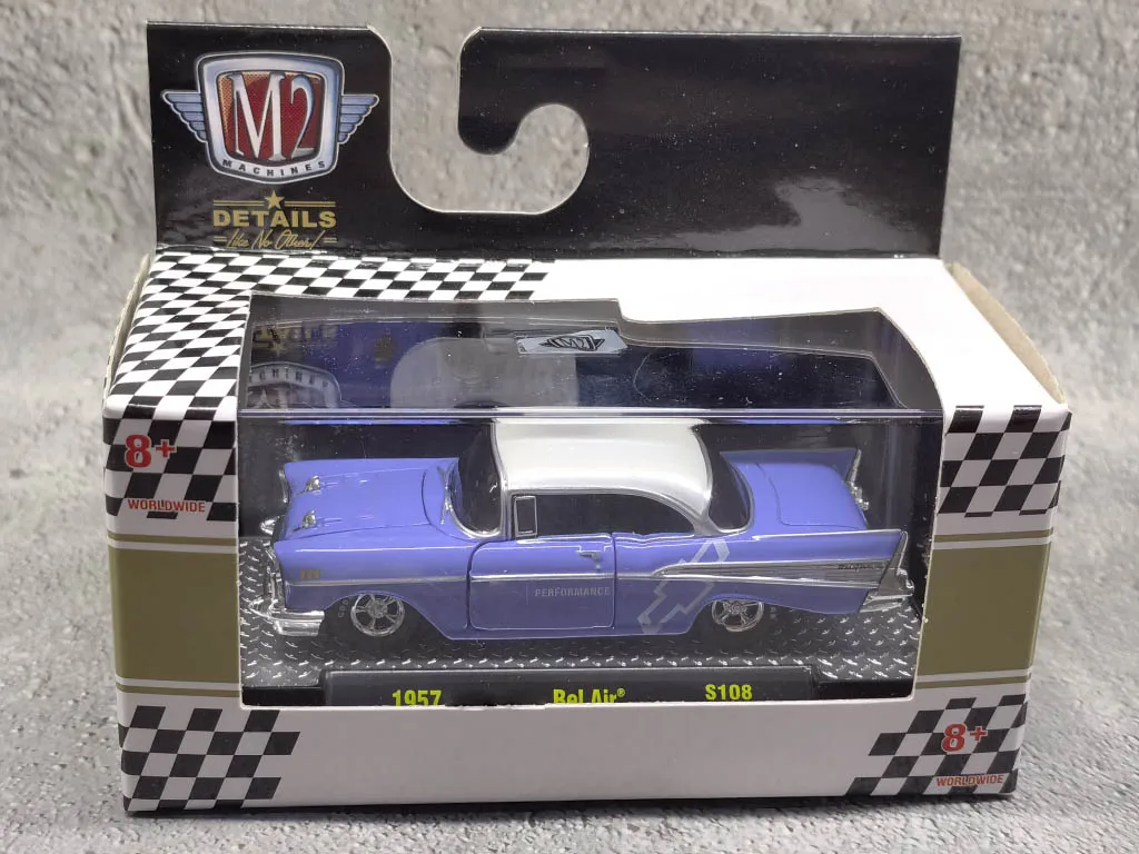 M2 machines 1/64 1957 Bel Air Die-cast alloy car model collection display child gift