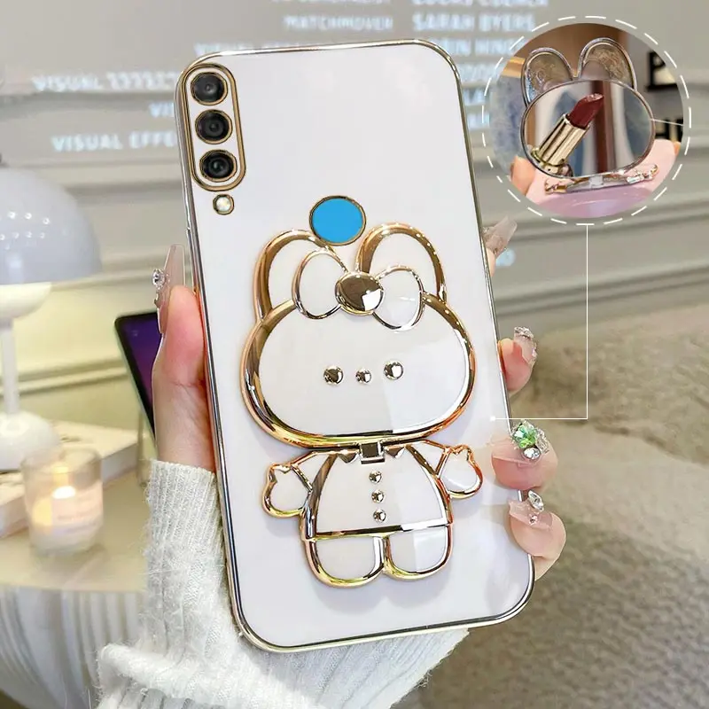 Mirror Plating Phone Holder Case For Huawei P Smart Plus Y7 Y9 Prime 2019 Z Honor 20 10 Lite Pro 8X 10i 9X Pro X8 Stand Cover