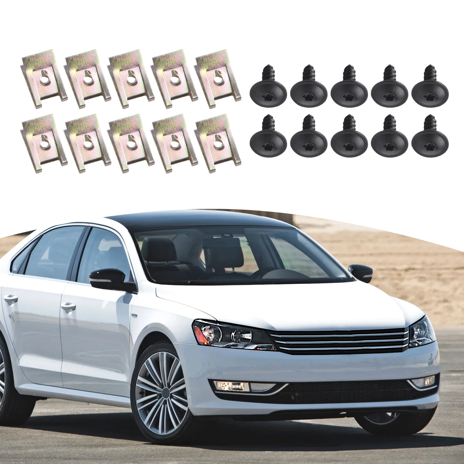 1set Bolt-On Fastener Mudguard Liner Splash Shield Guard Screw Clip N90974701 N909 74701 N91160401 N91160401 For Golf For Passat