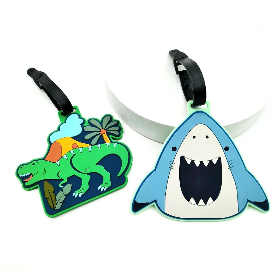 1/2/3 قطعة القرش ديناصور رائد الفضاء الأمتعة علامة شماعات السفر الأمتعة شماعات العنصر الشخصي منع فقدان اسم العلامة تسمية كلمة