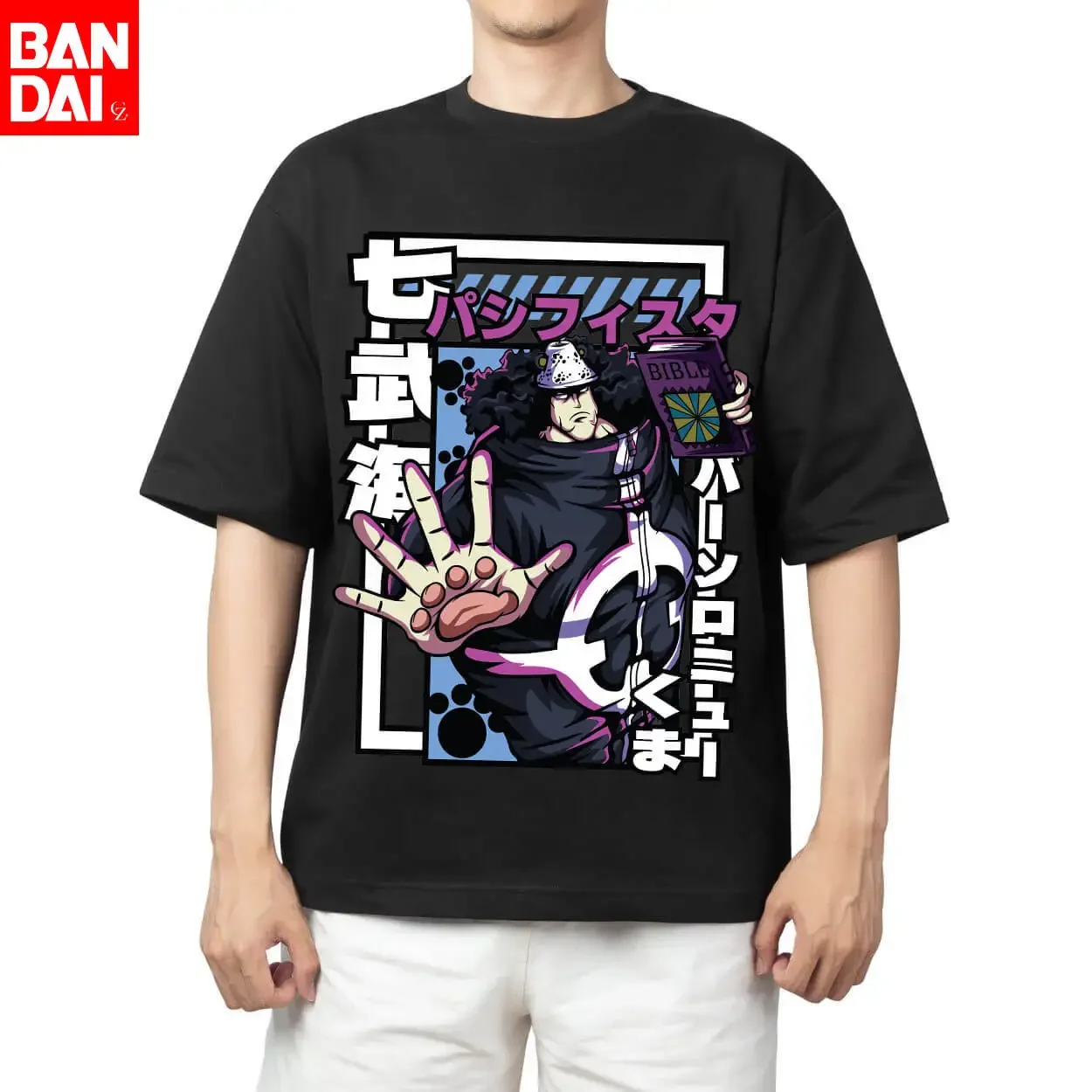

One Piece 2026 Summer Men Cotton T-shirt Streetwear Anime Graphic Oversized Short Sleeve Casual Daily Wear Bartholomew Kuma