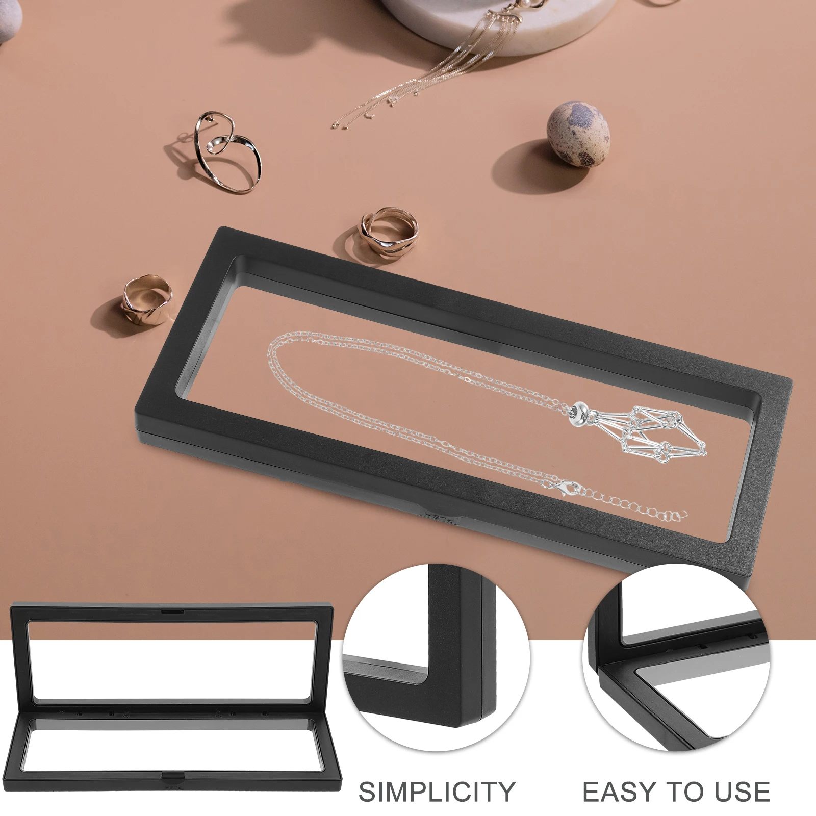 

Jewelry Display Stand Clear 3D Floating Frame for Medals Stamps Collectibles Earrings Pendant Bracelet Home