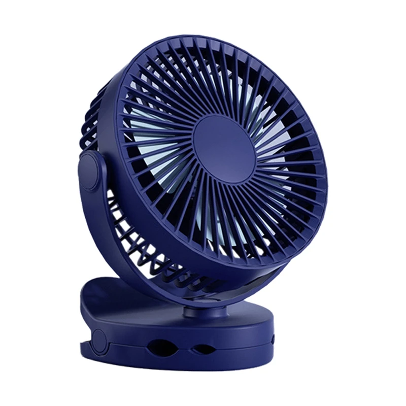 ABGR-Ventilador colgante y de mesa con clip recargable, 3 velocidades, 360 °   Ventilador giratorio para viajes y uso doméstico