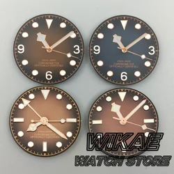 29mm gradient dial Vintage Black Brown with rose gold Snowflake needle NH35 36 ETA2824 PT5000 Watch modification accessories