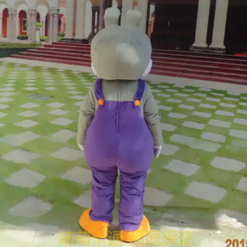 Novo personagem adulto halloween roxo coelho mascote traje halloween vestido de natal adereços de corpo inteiro roupa traje da mascote