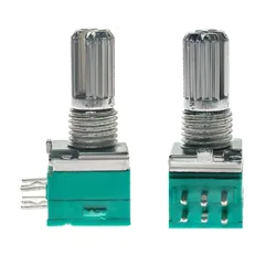 5PCS RK097NS Potentiometer 6Pin B100K B10K B50K shaft 15mm audio amplifier sealing potentiometers kit