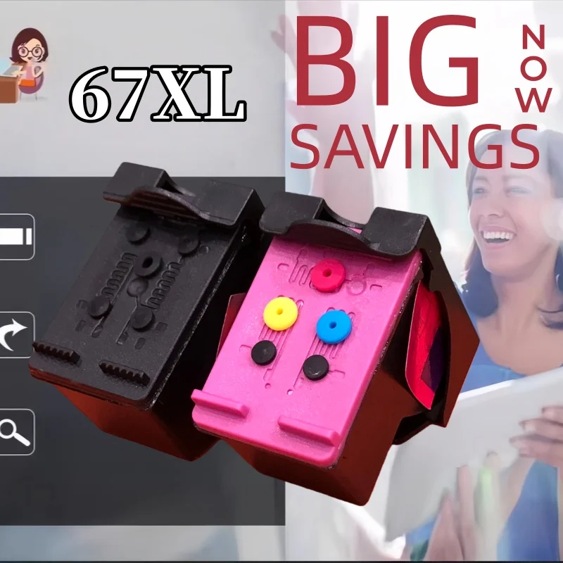 

67XL Ink Cartridges 67XL Replacement for HP 67 67XL for HP DeskJet 2700 2700e 2755e 2755 4155e 4155 Printers