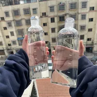 1000ml Sports Water Bottle Time Marker Large Capacity Water Cup Graduated Glass Sports Straw Cup Motivational Water Bottle