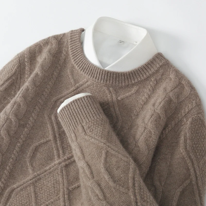 خريف شتاء جديد رداء علوي من الصوف الرجال سميكة البلوز سترة فضفاضة الدافئة طويلة الأكمام قاعدة القميص