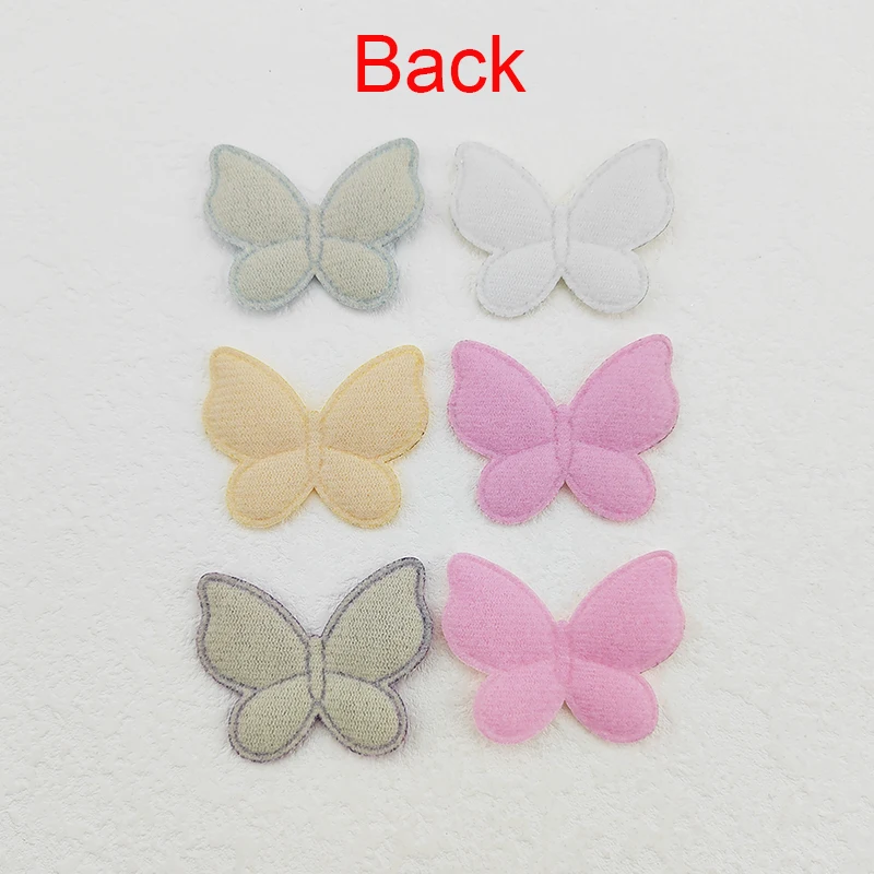 100Pcs/Lot Two Size Glitter Butterfly Padded Appliques For Craft Clothes Sewing Supplies DIY Hair Clip Accessories Patch