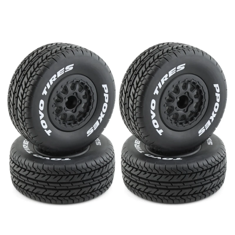 4Pcs 112Mm 1/10 Short Course Truck Tire Tyres Wheel With 12Mm Hex For Traxxas Slash Arrma SENTON VKAR 10SC HPI RC Car