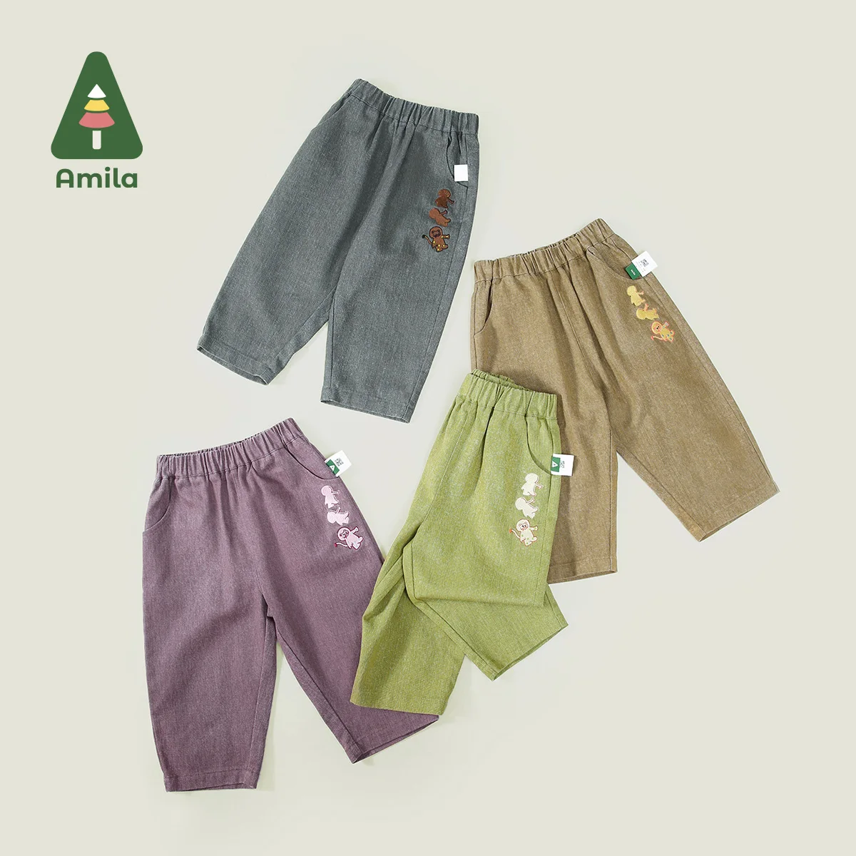 Amira Baby Pants 2024 Autumn New Boys And Girls High Quality Polar Fleece Soft Fluffy Splicing  Cotton Sports Children\'s Trouser