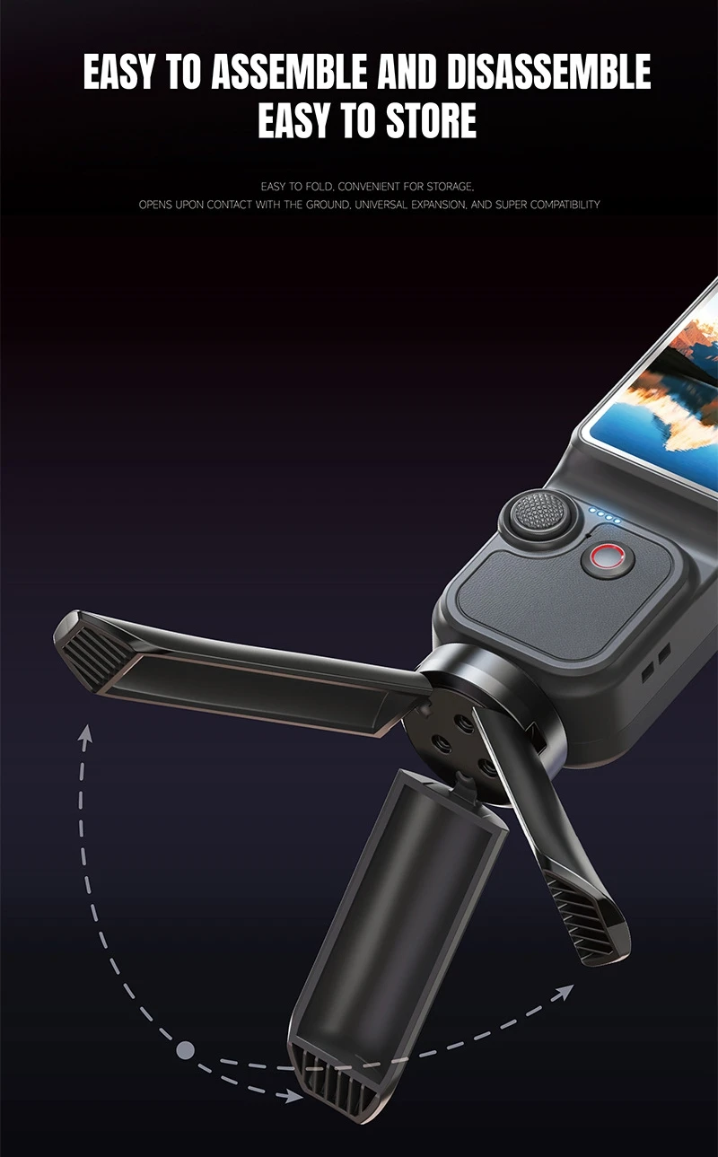 OnePlus Handheld-Actionkamera HD 4K Kamera mit Telefonhalterung, manuelle 180-Grad-Drehung für Vlog-Videoaufnahmen, um das Leben aufzuzeichnen. – Detail 6