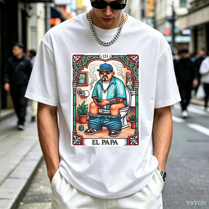 El Papa Latino Tarot Card Spanish Doing Dad T-shirts Fathers Day T-Shirt Breathable Clothes Fashion Soft Fabric Menswear Tops