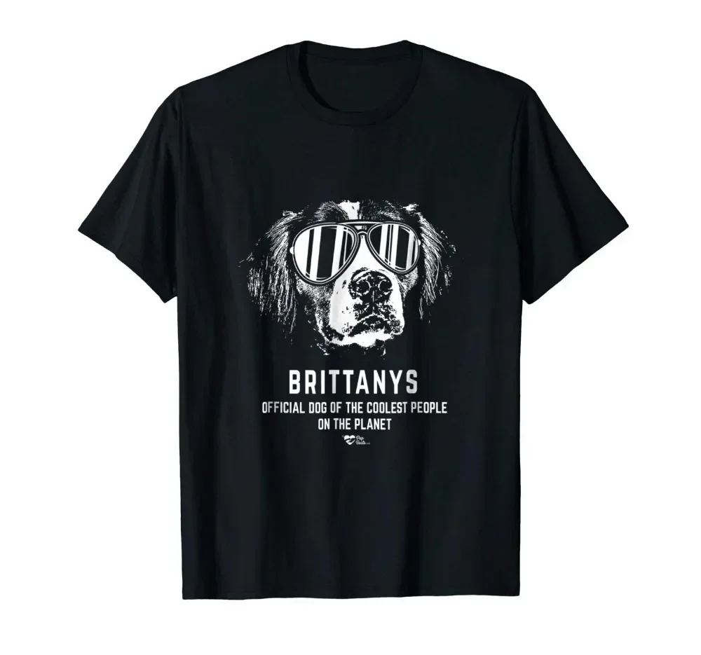 Brittany Spaniel Official Dog of The Coolest Lovers 100% Cotton Men Summer Sale 100 % Cotton T Shirt Funny Tee Shirts