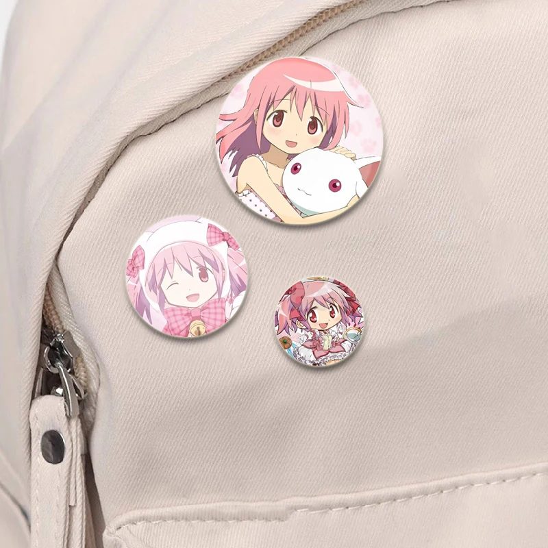 Anime Character Badge about Kaname Madoka Akemi Homura Miki Sayaka Tomoe Mami,cartoon Cute Enamel Pins for Backpack Gift Jewelry