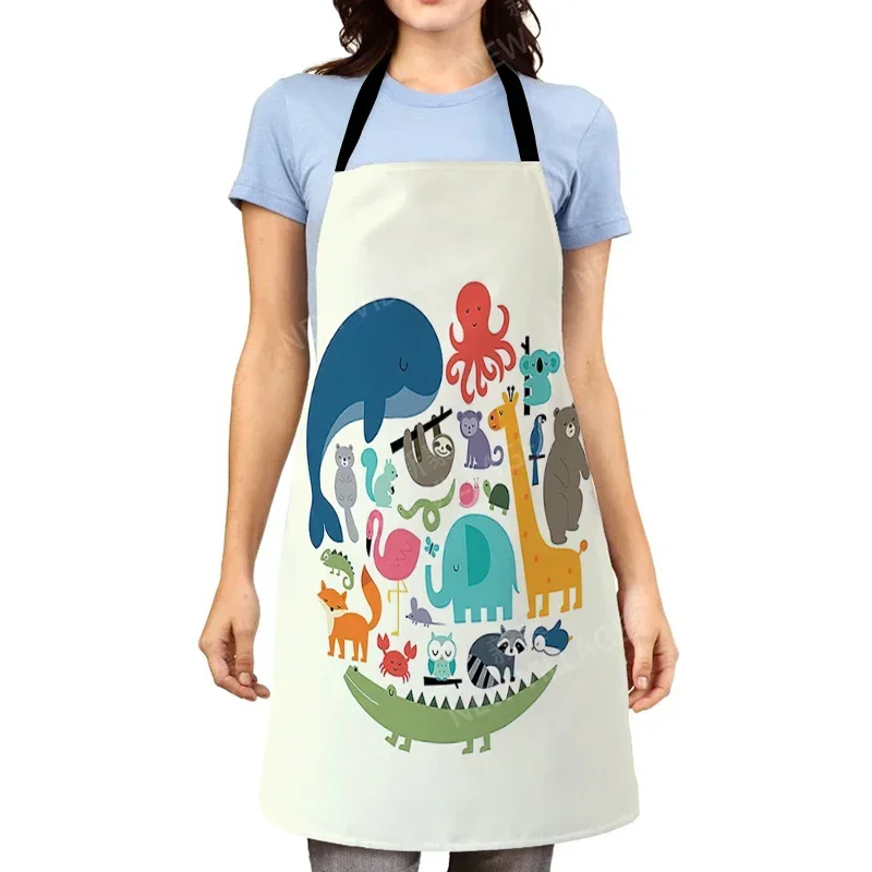 Cartoon Aesthetic Women kitchen apron kids original Children Waterproof girl princess waiter work apron oil proof kawaii cute