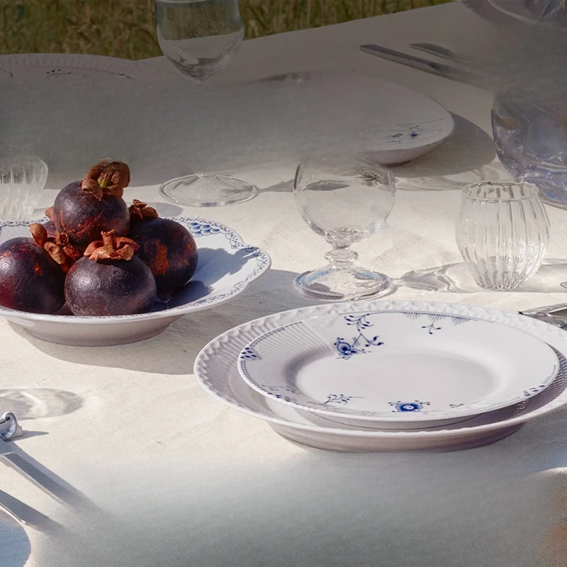 

Pure white half lace tableware plate, pure white half lace-25cm plate