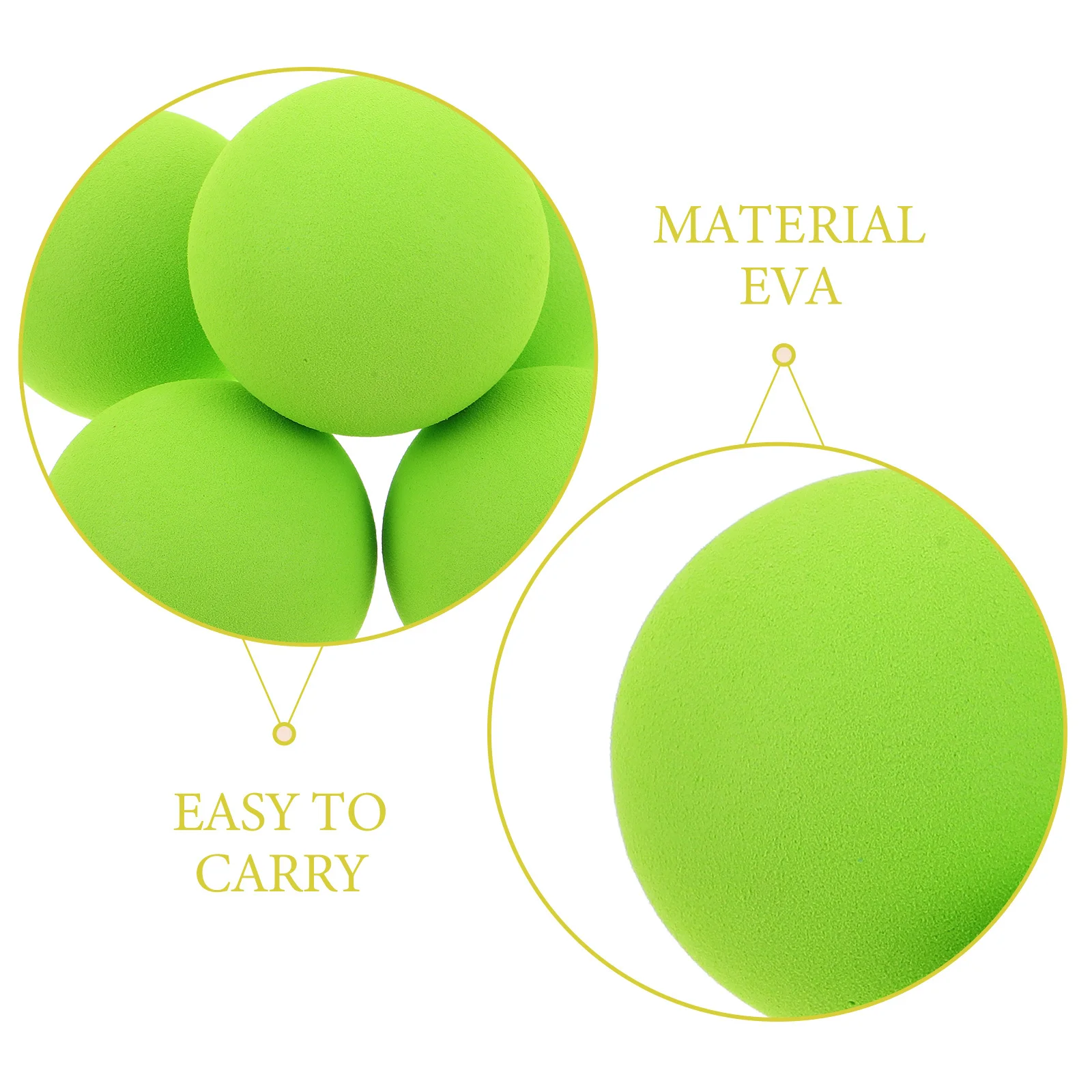 5 pçs verde eva espuma bolas de beisebol 5.5cm bolas de treinamento macio para crianças bater prática jogando interior ao ar livre seguro reutilizável crianças