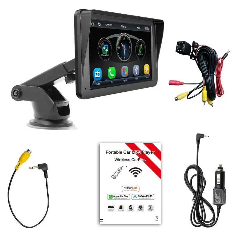 

X5300 Wireless Carplay Car MP5 Player 7-inch HD Touch Screen Media Player 8-lights Reversing Camera Display