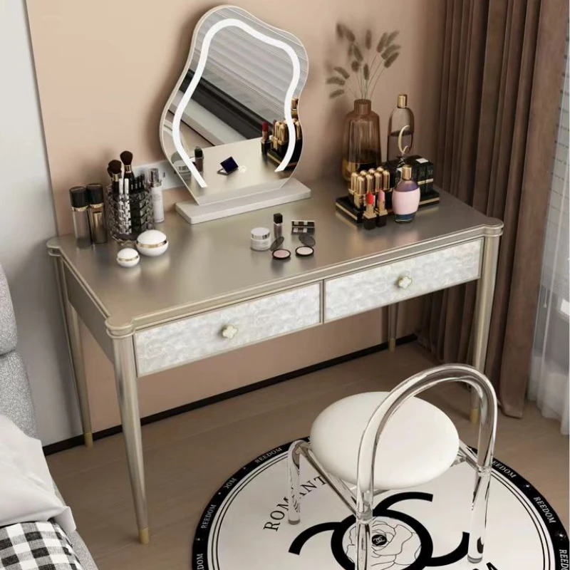 

Women Modern Organizer Vanity Tables Wood Storage Luxury Mirror Chair Dressers Makeup Drawers Penteadeira Quarto Furniture