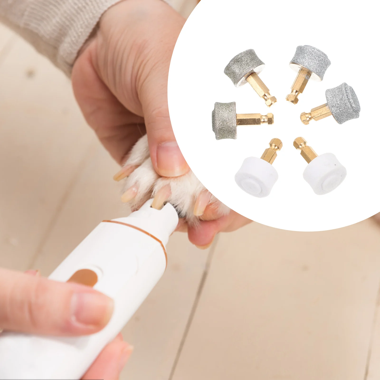 

6 Pcs Gel Grinding Head Grinder Dog Nail Trimmer Tool Manicure Pet Paws Grooming