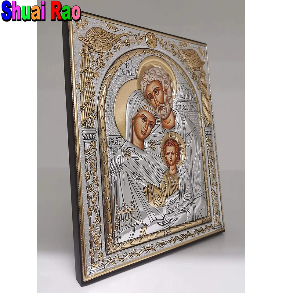 5d Orthodox Christian Icon Full square round diamond painting Virgin and Child of Kazan mosaic set diamond embroidery sale Decor