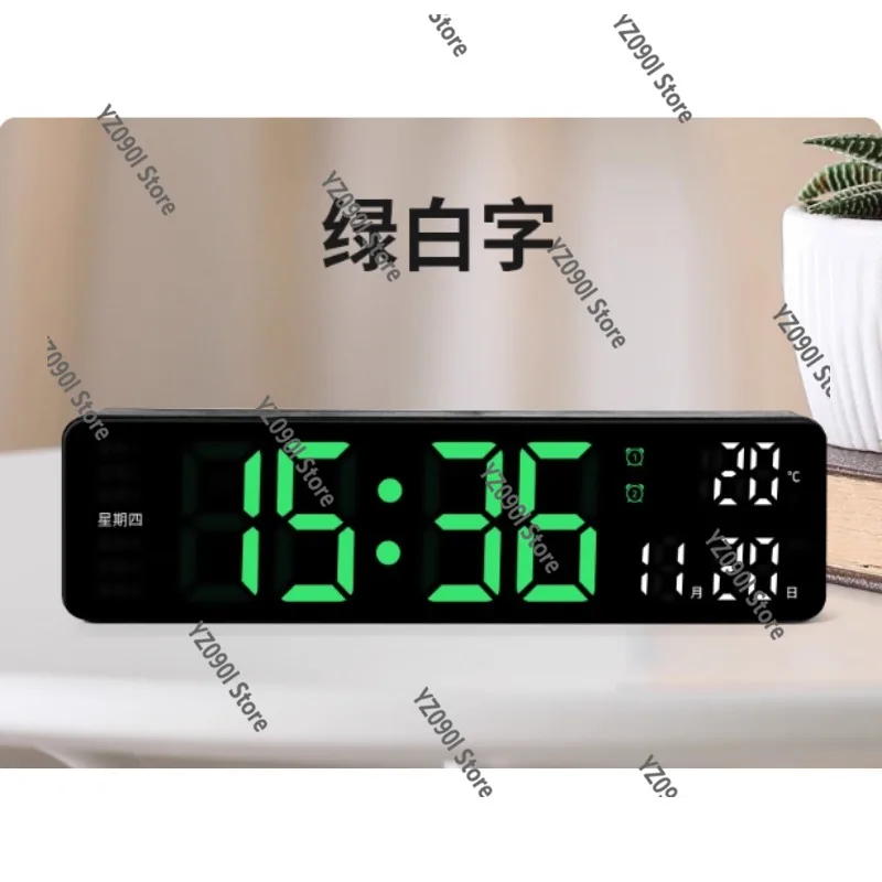 Jam Alarm Digital LED Dinding Meja Alarm Ganda Suhu Tunda 40 Nada Dering Untuk Rumah