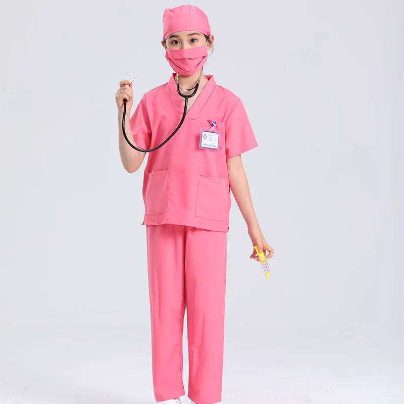 

Halloween Costume Hospital Surgical Uniform Boy Girl Doctor Nurse Costume Work Suit Kids Doctor Surgeon Cosplay Uniform Medico